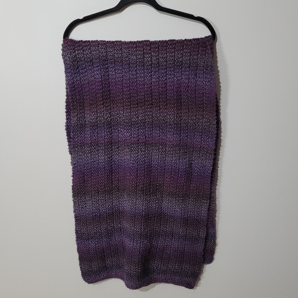 Large purple knit scarf purple gradient scarf - Picture 6 of 7